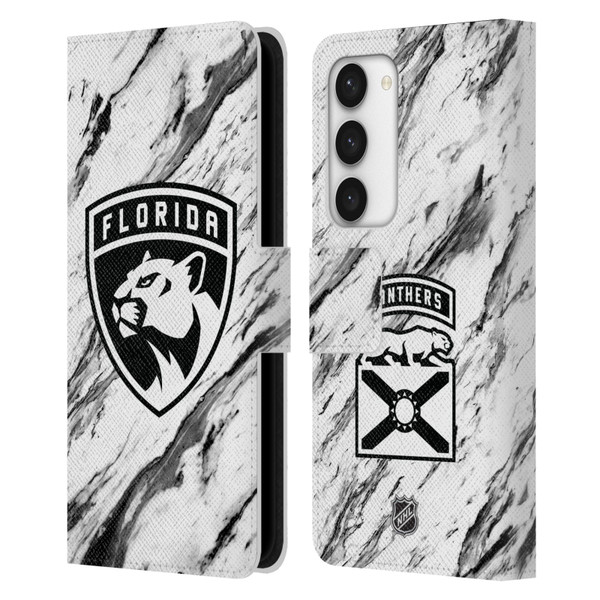 NHL Florida Panthers Marble Leather Book Wallet Case Cover For Samsung Galaxy S23 5G