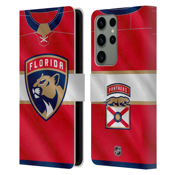 NHL Florida Panthers Jersey Leather Book Wallet Case Cover For Samsung Galaxy S23 Ultra 5G