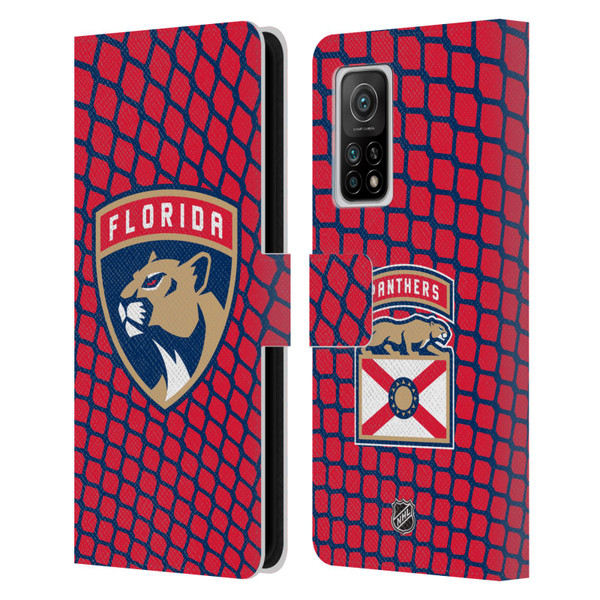 NHL Florida Panthers Net Pattern Leather Book Wallet Case Cover For Xiaomi Mi 10T 5G