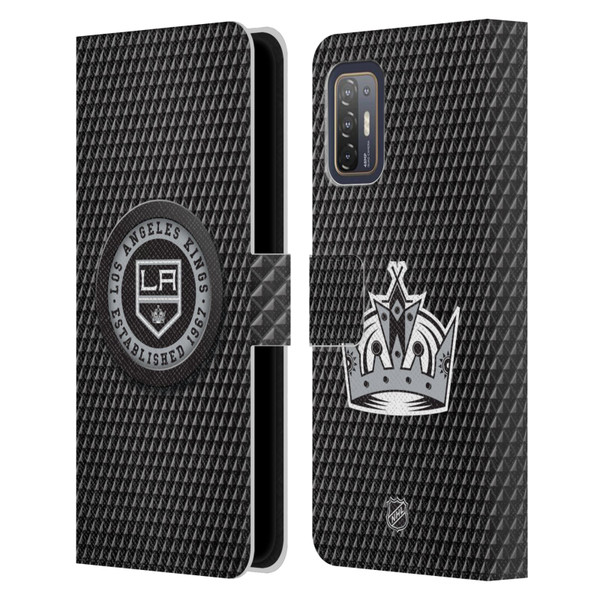 NHL Los Angeles Kings Puck Texture Leather Book Wallet Case Cover For HTC Desire 21 Pro 5G