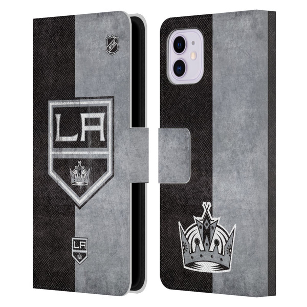 NHL Los Angeles Kings Half Distressed Leather Book Wallet Case Cover For Apple iPhone 11