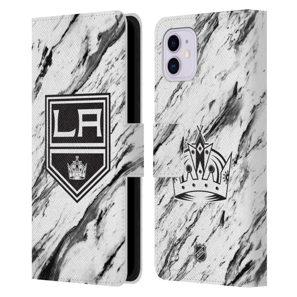 NHL Los Angeles Kings Marble Leather Book Wallet Case Cover For Apple iPhone 11