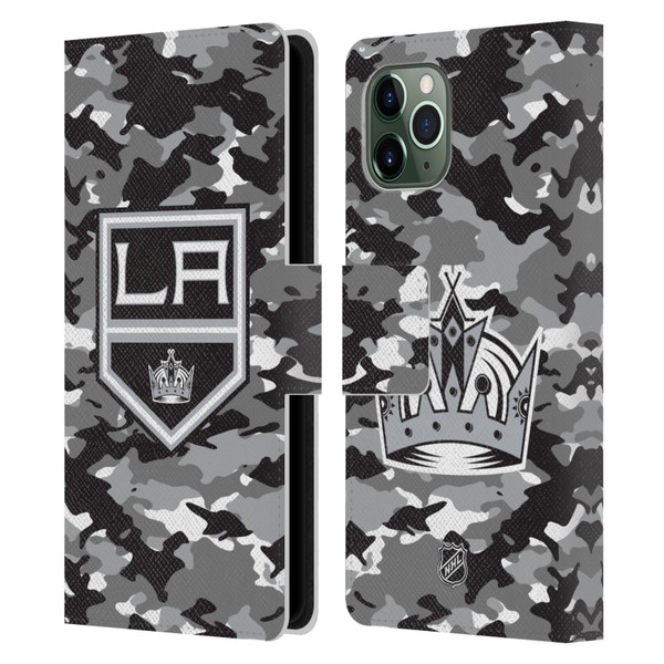 NHL Los Angeles Kings Camouflage Leather Book Wallet Case Cover For Apple iPhone 11 Pro