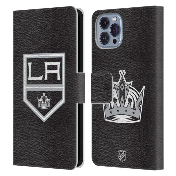 NHL Los Angeles Kings Plain Leather Book Wallet Case Cover For Apple iPhone 14