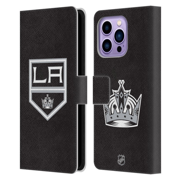 NHL Los Angeles Kings Plain Leather Book Wallet Case Cover For Apple iPhone 14 Pro Max
