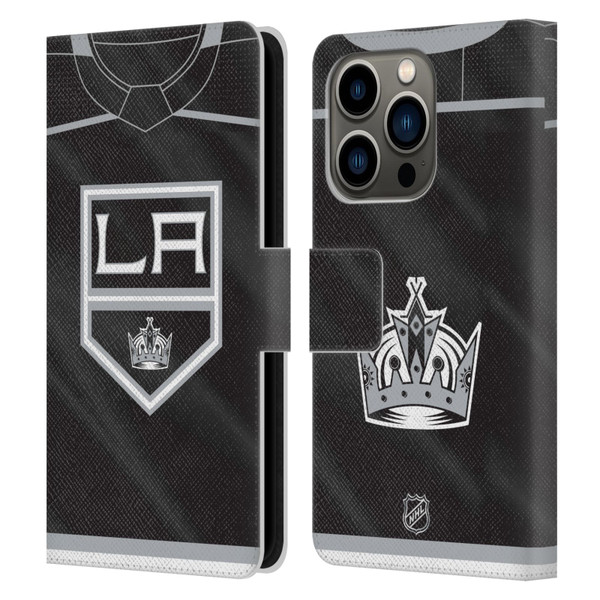 NHL Los Angeles Kings Jersey Leather Book Wallet Case Cover For Apple iPhone 14 Pro