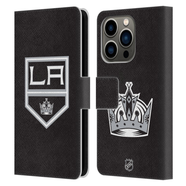 NHL Los Angeles Kings Plain Leather Book Wallet Case Cover For Apple iPhone 14 Pro