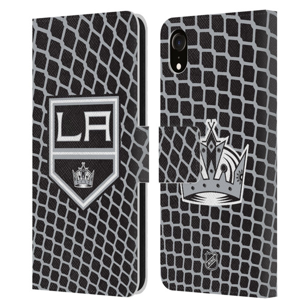 NHL Los Angeles Kings Net Pattern Leather Book Wallet Case Cover For Apple iPhone XR