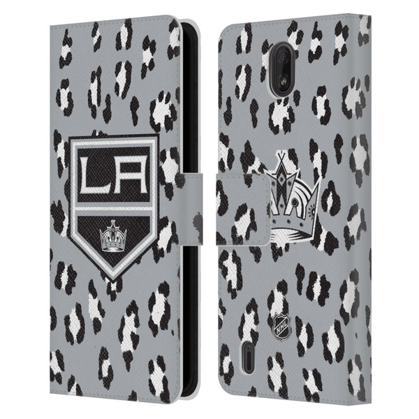 NHL Los Angeles Kings Leopard Patten Leather Book Wallet Case Cover For Nokia C01 Plus/C1 2nd Edition