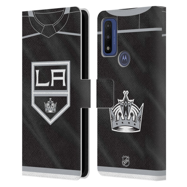 NHL Los Angeles Kings Jersey Leather Book Wallet Case Cover For Motorola G Pure