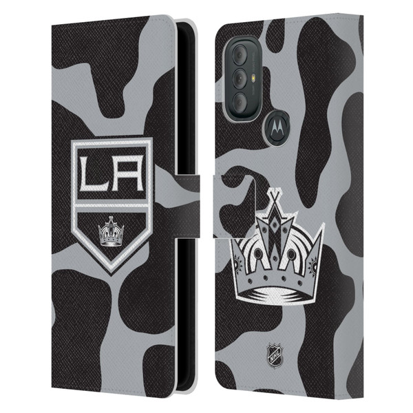 NHL Los Angeles Kings Cow Pattern Leather Book Wallet Case Cover For Motorola Moto G10 / Moto G20 / Moto G30