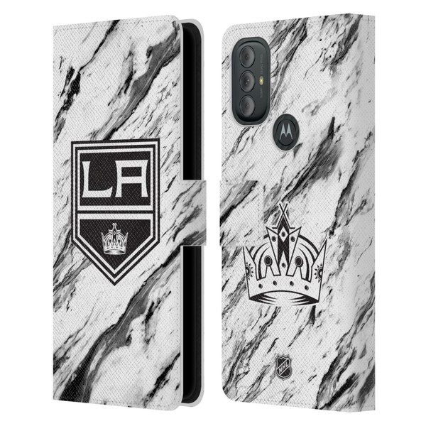 NHL Los Angeles Kings Marble Leather Book Wallet Case Cover For Motorola Moto G10 / Moto G20 / Moto G30