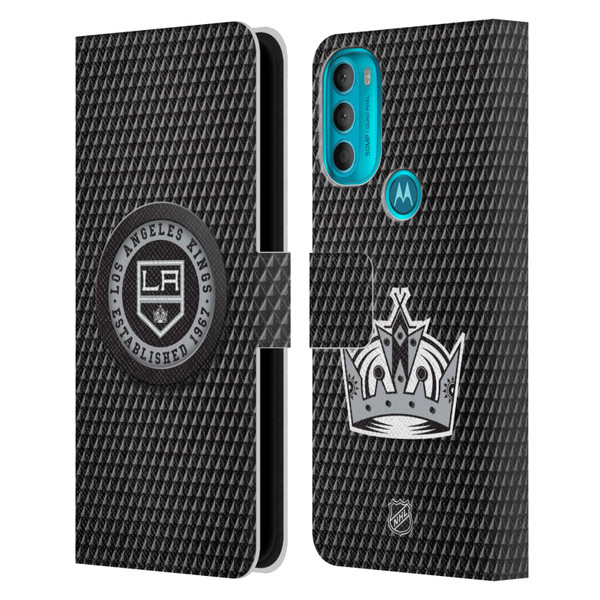 NHL Los Angeles Kings Puck Texture Leather Book Wallet Case Cover For Motorola Moto G71 5G