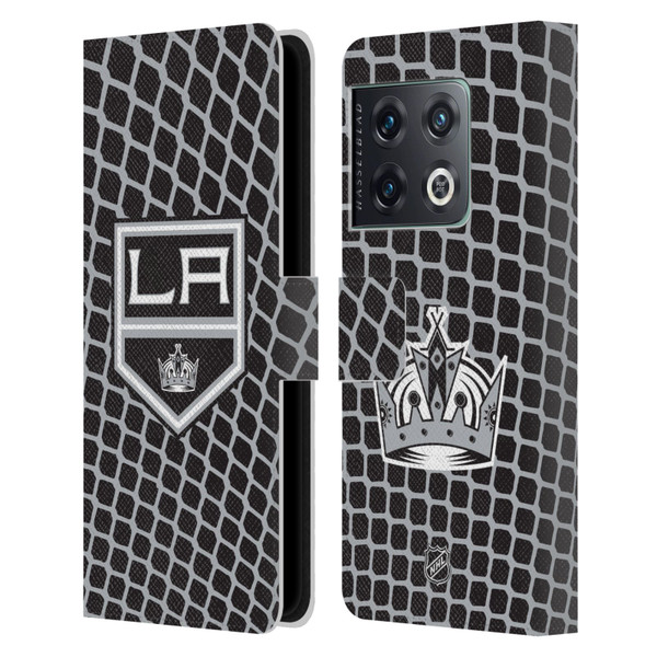 NHL Los Angeles Kings Net Pattern Leather Book Wallet Case Cover For OnePlus 10 Pro
