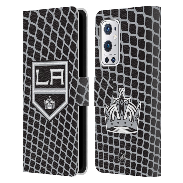 NHL Los Angeles Kings Net Pattern Leather Book Wallet Case Cover For OnePlus 9 Pro