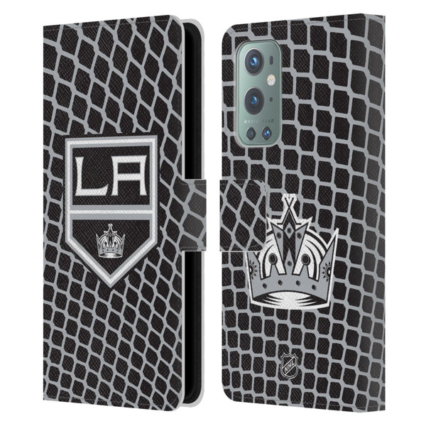 NHL Los Angeles Kings Net Pattern Leather Book Wallet Case Cover For OnePlus 9
