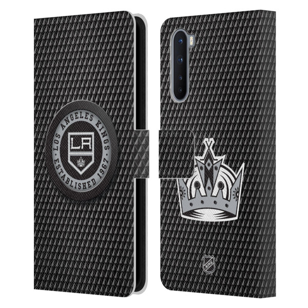 NHL Los Angeles Kings Puck Texture Leather Book Wallet Case Cover For OnePlus Nord 5G