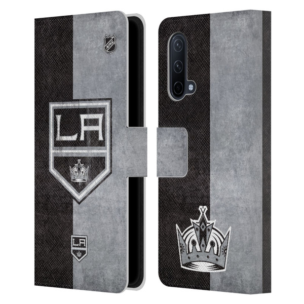 NHL Los Angeles Kings Half Distressed Leather Book Wallet Case Cover For OnePlus Nord CE 5G