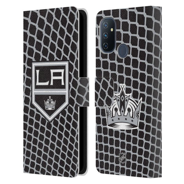 NHL Los Angeles Kings Net Pattern Leather Book Wallet Case Cover For OnePlus Nord N100