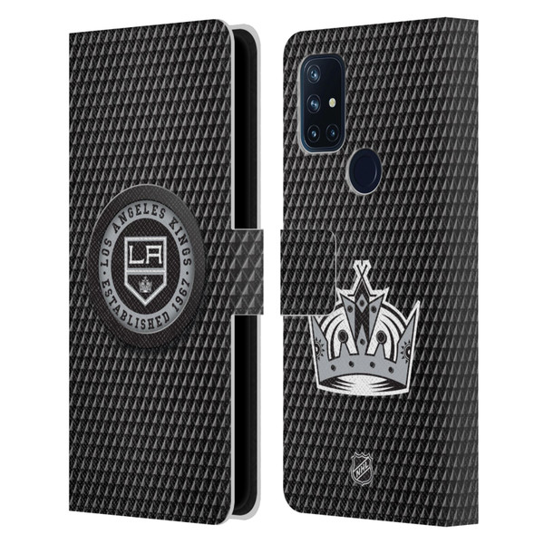 NHL Los Angeles Kings Puck Texture Leather Book Wallet Case Cover For OnePlus Nord N10 5G
