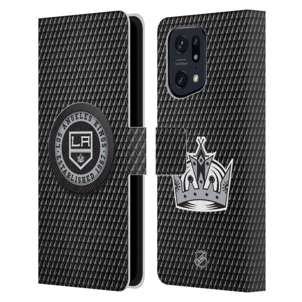 NHL Los Angeles Kings Puck Texture Leather Book Wallet Case Cover For OPPO Find X5 Pro