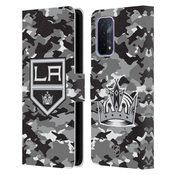 NHL Los Angeles Kings Camouflage Leather Book Wallet Case Cover For OPPO A54 5G