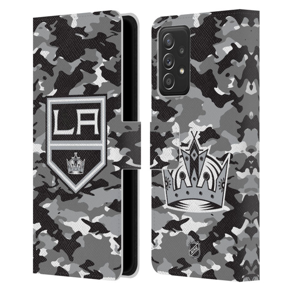 NHL Los Angeles Kings Camouflage Leather Book Wallet Case Cover For Samsung Galaxy A52 / A52s / 5G (2021)