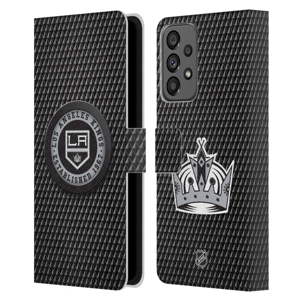 NHL Los Angeles Kings Puck Texture Leather Book Wallet Case Cover For Samsung Galaxy A73 5G (2022)