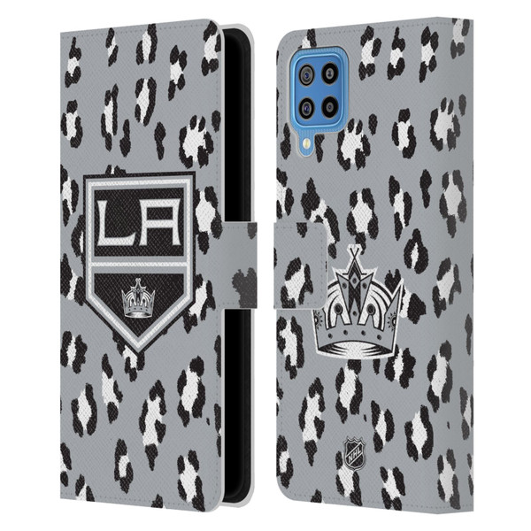 NHL Los Angeles Kings Leopard Patten Leather Book Wallet Case Cover For Samsung Galaxy F22 (2021)