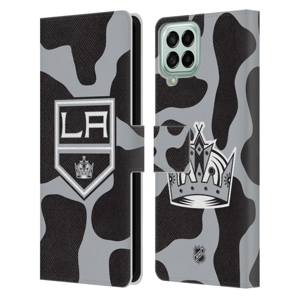 NHL Los Angeles Kings Cow Pattern Leather Book Wallet Case Cover For Samsung Galaxy M33 (2022)