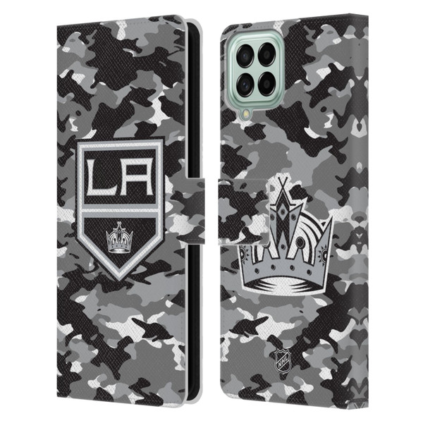 NHL Los Angeles Kings Camouflage Leather Book Wallet Case Cover For Samsung Galaxy M33 (2022)