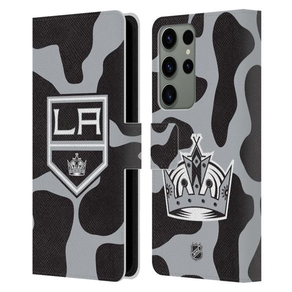 NHL Los Angeles Kings Cow Pattern Leather Book Wallet Case Cover For Samsung Galaxy S23 Ultra 5G