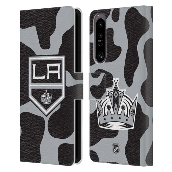 NHL Los Angeles Kings Cow Pattern Leather Book Wallet Case Cover For Sony Xperia 1 IV