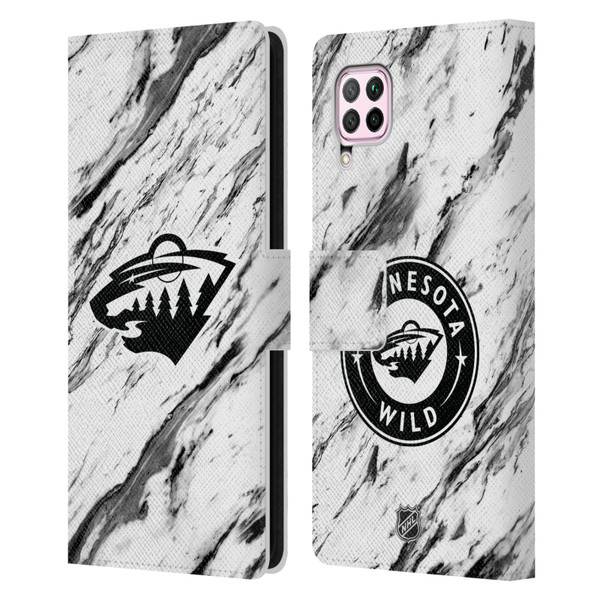 NHL Minnesota Wild Marble Leather Book Wallet Case Cover For Huawei Nova 6 SE / P40 Lite