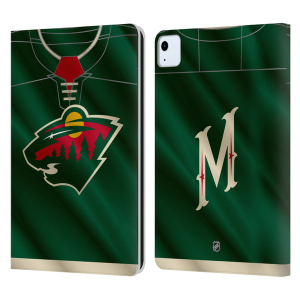 NHL Minnesota Wild Jersey Leather Book Wallet Case Cover For Apple iPad Air 11 2020/2022/2024