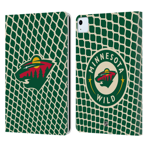 NHL Minnesota Wild Net Pattern Leather Book Wallet Case Cover For Apple iPad Air 11 2020/2022/2024