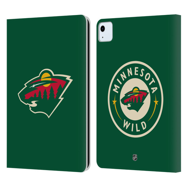 NHL Minnesota Wild Plain Leather Book Wallet Case Cover For Apple iPad Air 11 2020/2022/2024