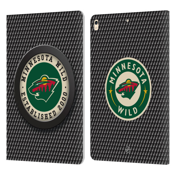 NHL Minnesota Wild Puck Texture Leather Book Wallet Case Cover For Apple iPad Pro 10.5 (2017)