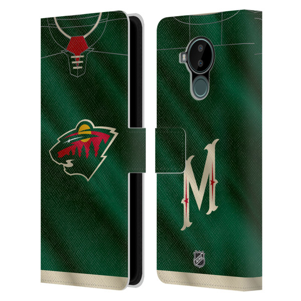 NHL Minnesota Wild Jersey Leather Book Wallet Case Cover For Nokia C30