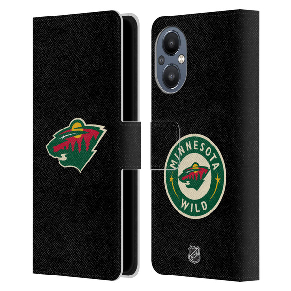 NHL Minnesota Wild Plain Leather Book Wallet Case Cover For OnePlus Nord N20 5G