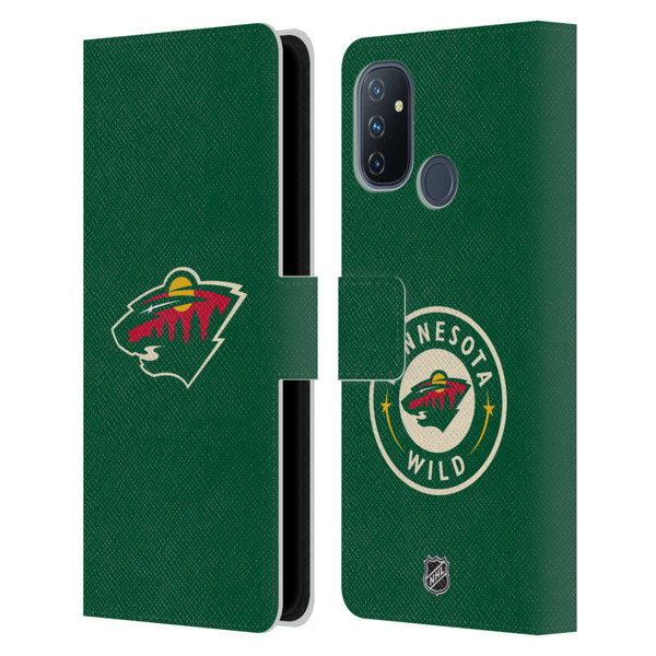 NHL Minnesota Wild Plain Leather Book Wallet Case Cover For OnePlus Nord N100