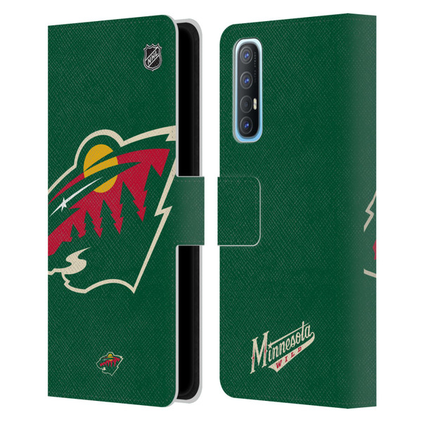 NHL Minnesota Wild Oversized Leather Book Wallet Case Cover For OPPO Find X2 Neo 5G