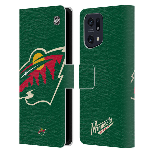 NHL Minnesota Wild Oversized Leather Book Wallet Case Cover For OPPO Find X5