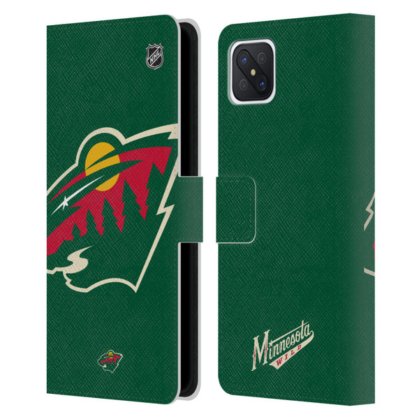 NHL Minnesota Wild Oversized Leather Book Wallet Case Cover For OPPO Reno4 Z 5G