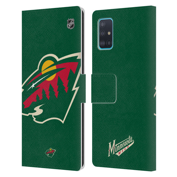 NHL Minnesota Wild Oversized Leather Book Wallet Case Cover For Samsung Galaxy A51 (2019)