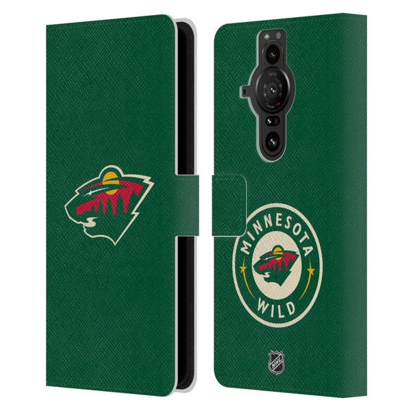 NHL Minnesota Wild Plain Leather Book Wallet Case Cover For Sony Xperia Pro-I