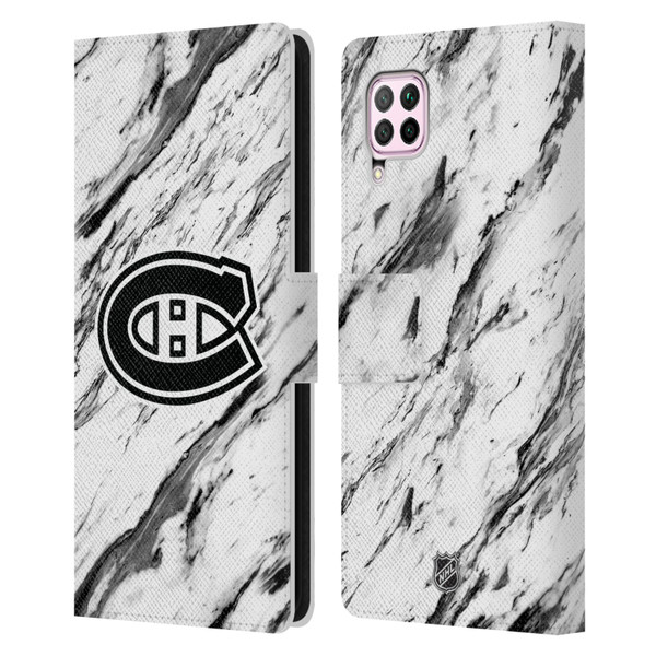 NHL Montreal Canadiens Marble Leather Book Wallet Case Cover For Huawei Nova 6 SE / P40 Lite