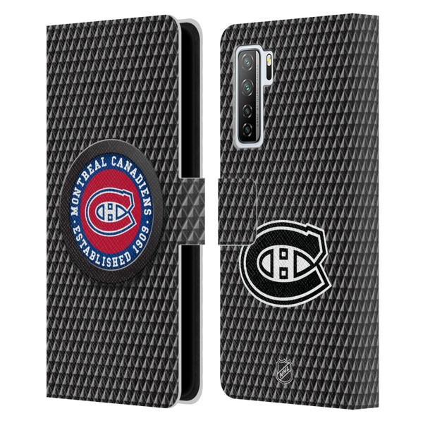 NHL Montreal Canadiens Puck Texture Leather Book Wallet Case Cover For Huawei Nova 7 SE/P40 Lite 5G