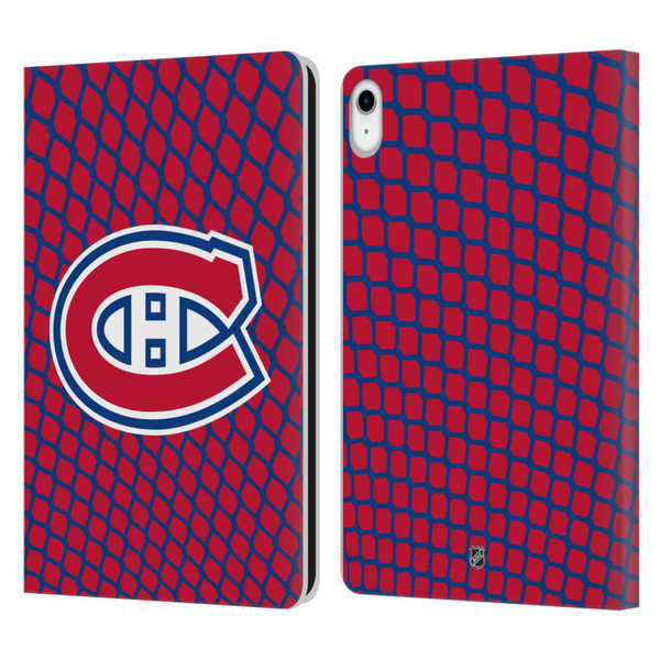 NHL Montreal Canadiens Net Pattern Leather Book Wallet Case Cover For Apple iPad 10.9 (2022)