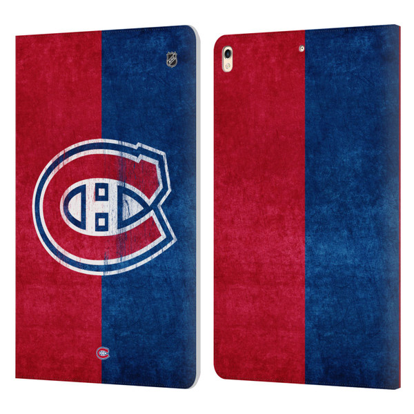 NHL Montreal Canadiens Half Distressed Leather Book Wallet Case Cover For Apple iPad Pro 10.5 (2017)